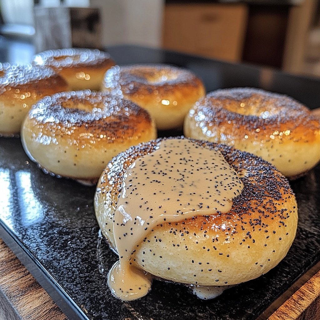 Germknödel mit Vanillesauce und Mohnzucker