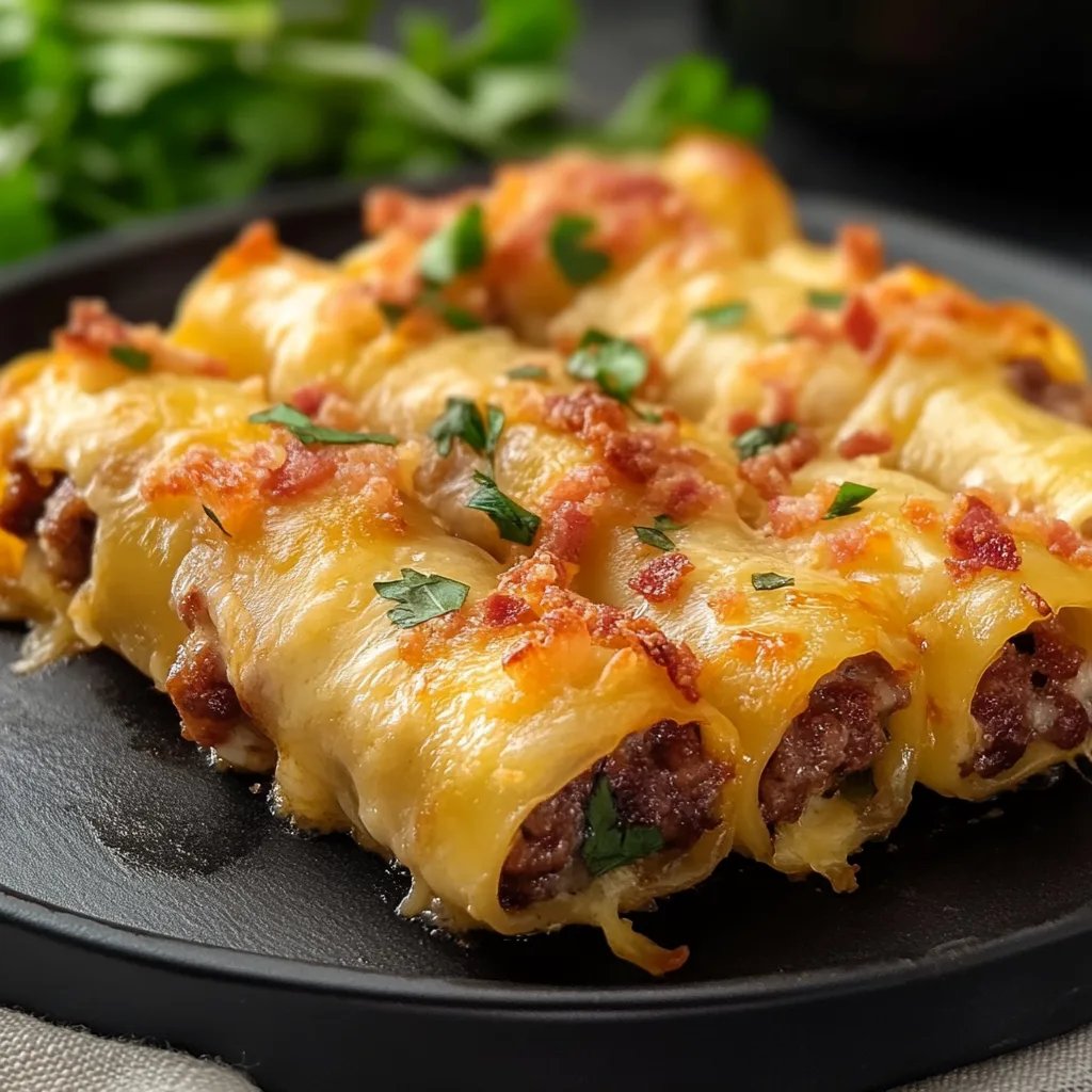 Cannelloni mit Käse und Speck