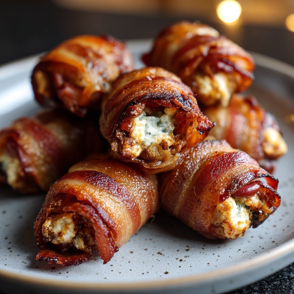 Gefüllte Datteln mit Speckmantel