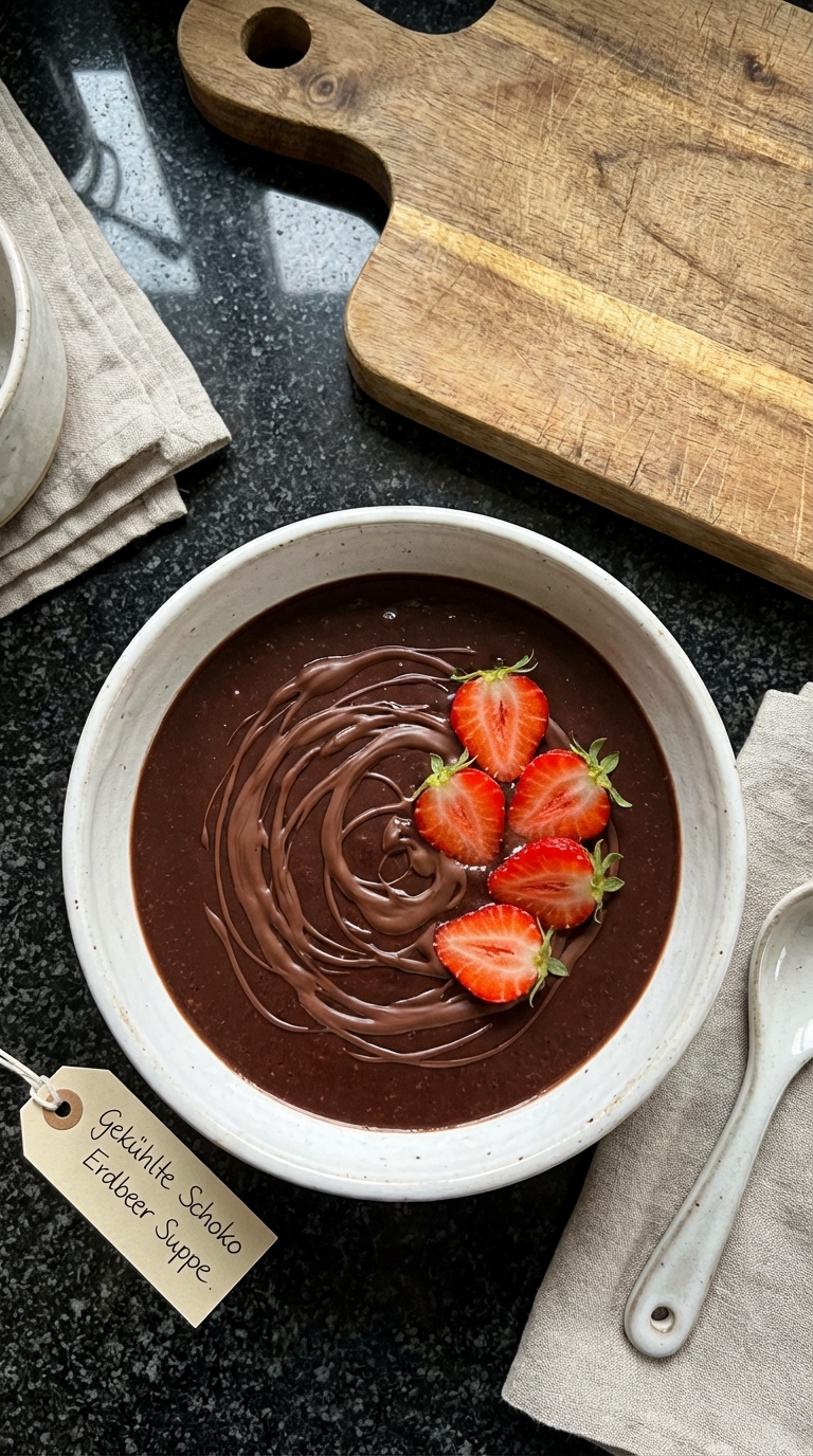 Gekühlte Schoko Erdbeer Suppe​