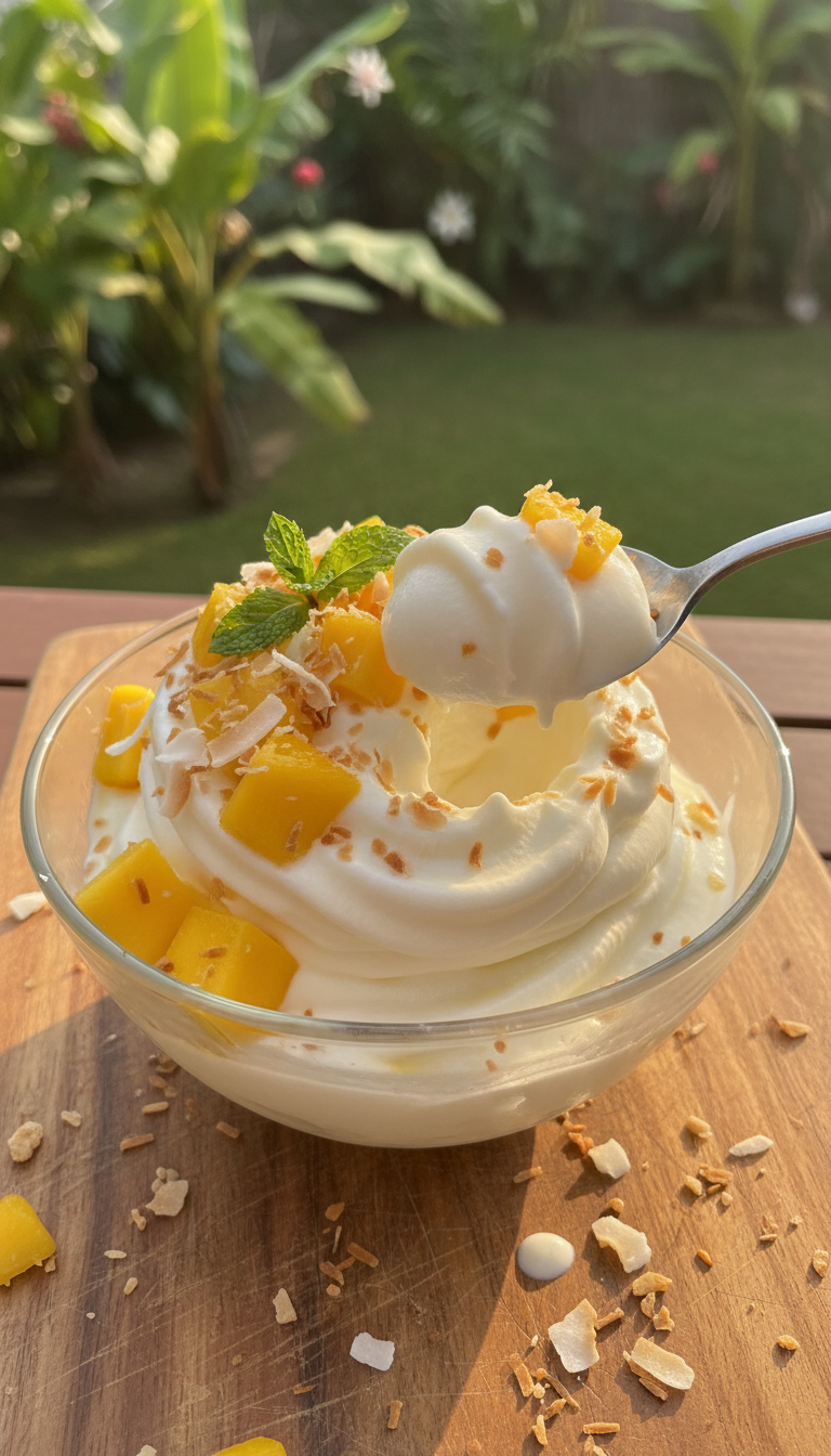 Tropischer Frozen Joghurt Genuss​