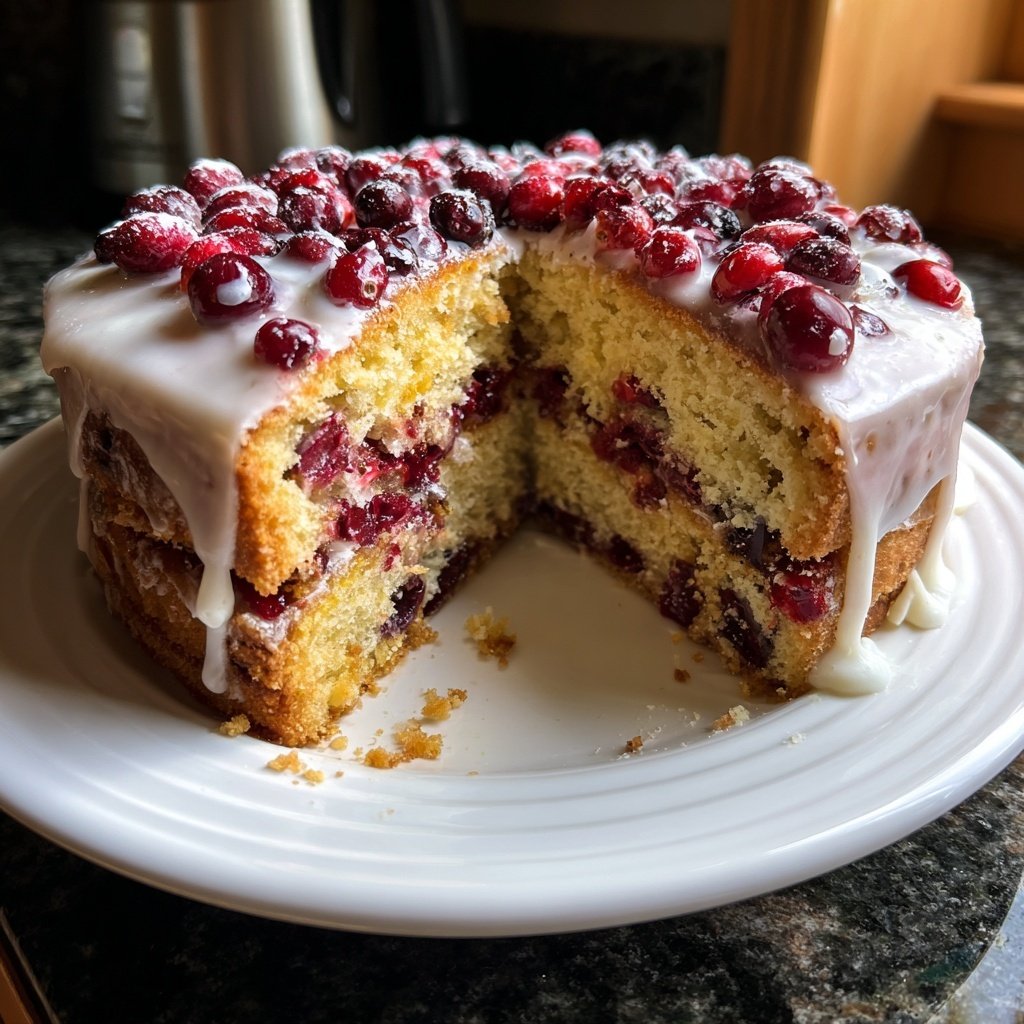 Cranberry Orange Torte mit Glasur