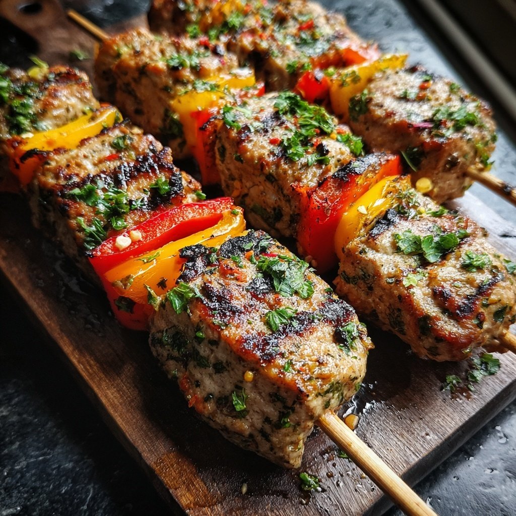 Kräuter-Orientierte Hackputenspieße