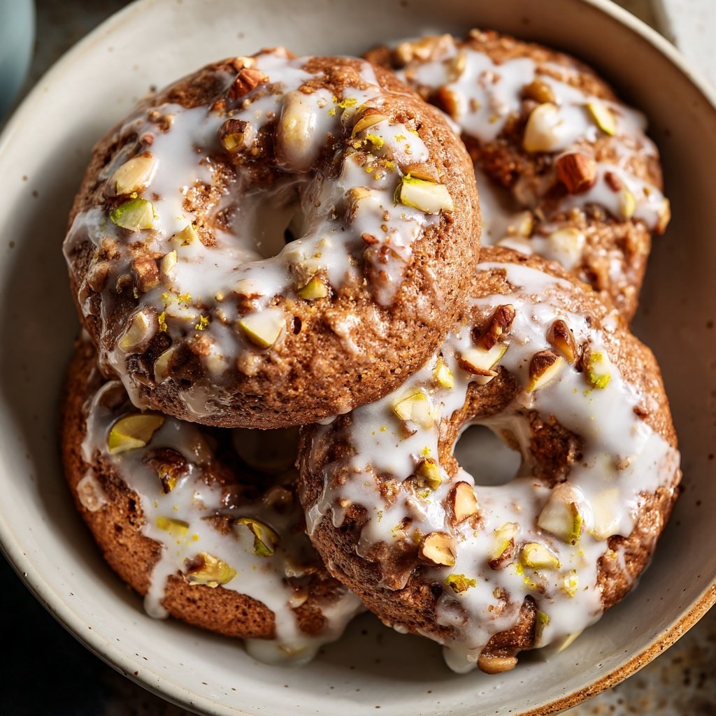 Lebkuchen-Plätzchen mit Nüssen und Zitronenglasur