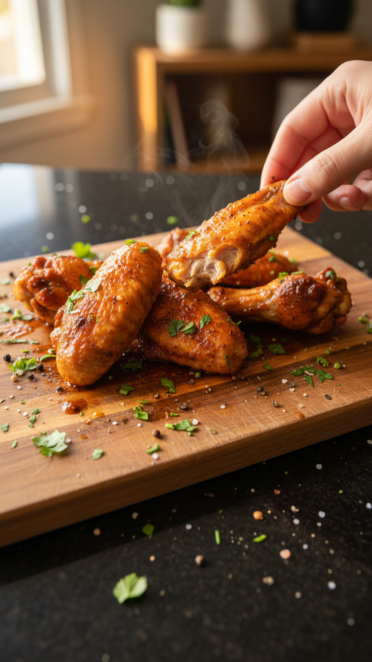 Marinierte Hähnchenflügel Explosion