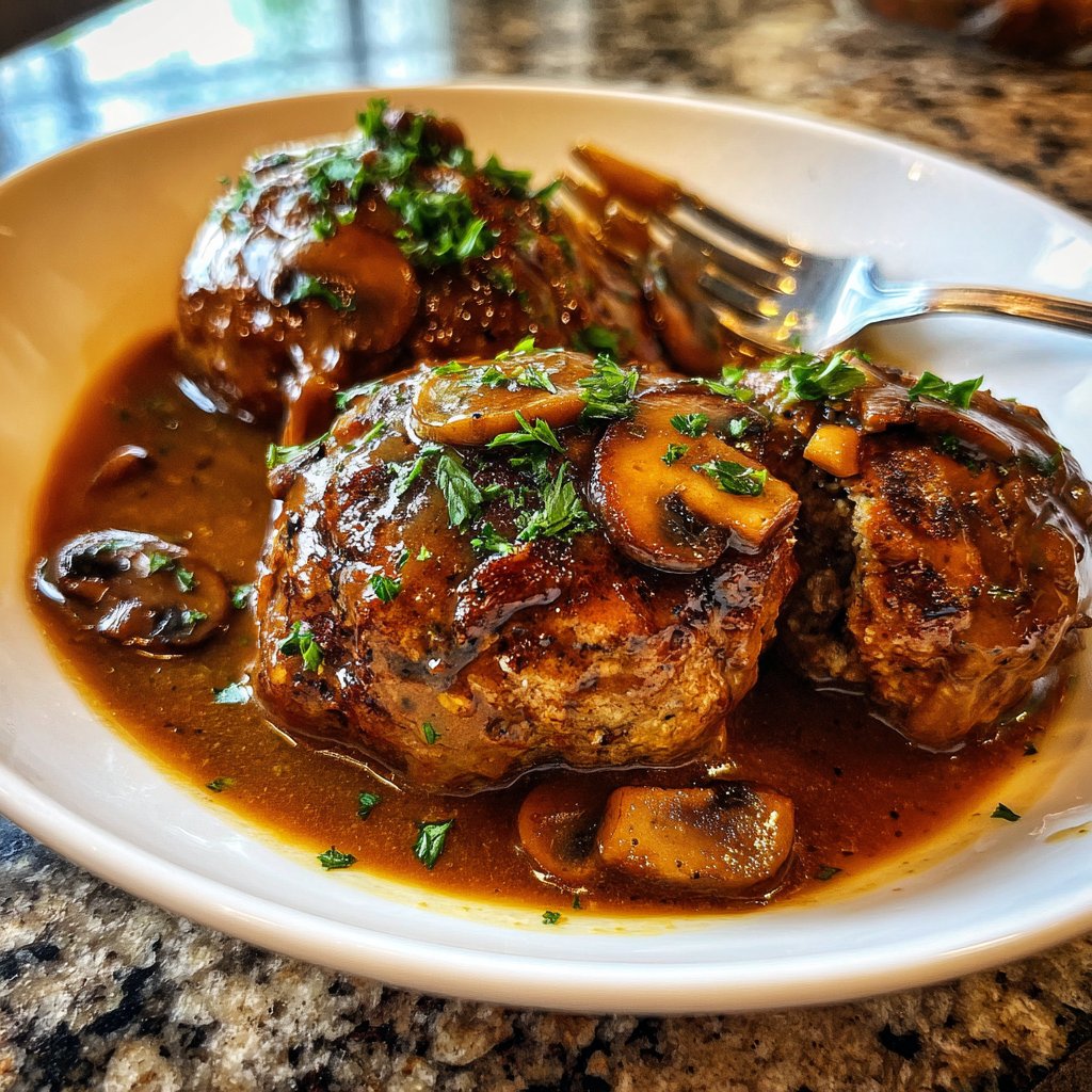 Salisbury Steak Pilz Soße Sauce