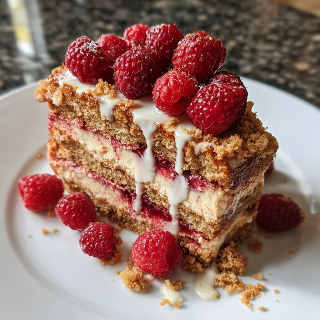 Spekulatius Dessert mit Himbeeren