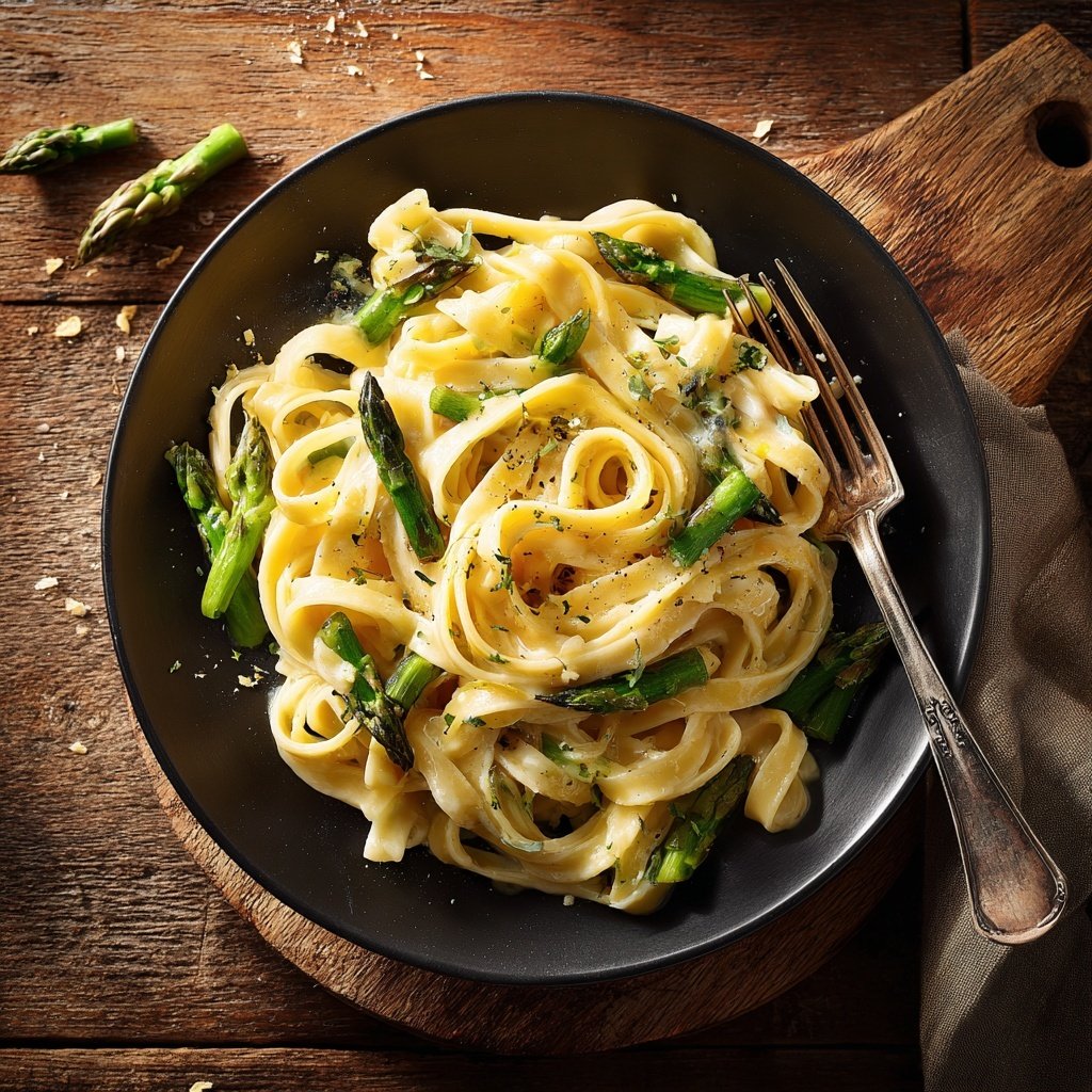 Pasta mit Vanille und Spargel