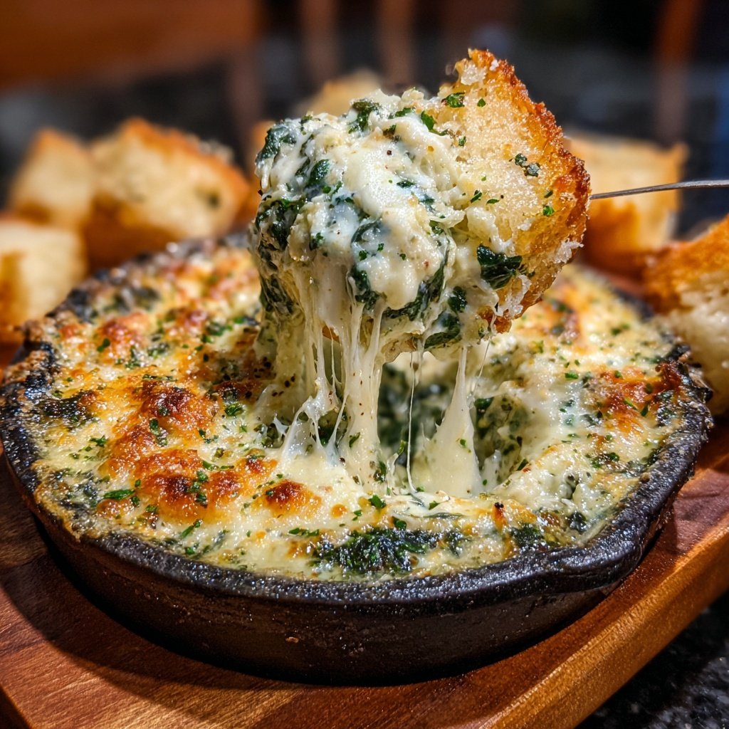 Spinat Artischocken Dip mit Semmelbröseln