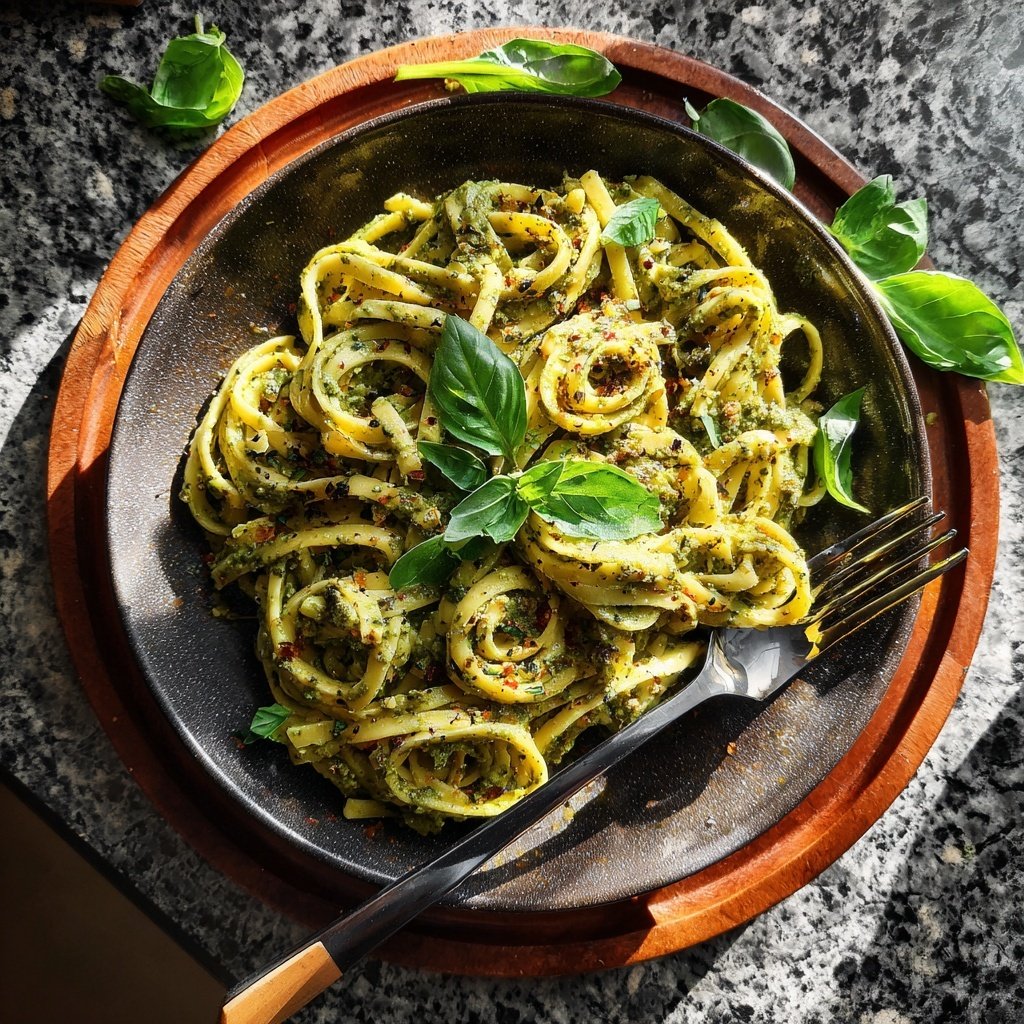Protein-Pasta mit Pesto