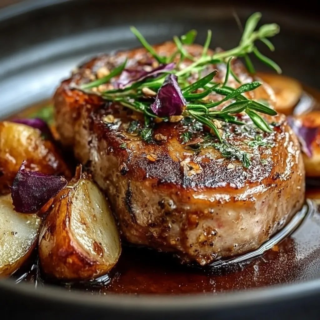 Schweinefilet mit Äpfeln und Zwiebeln