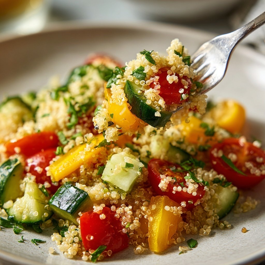 Gemüse Quinoa Salat mit Kräutern
