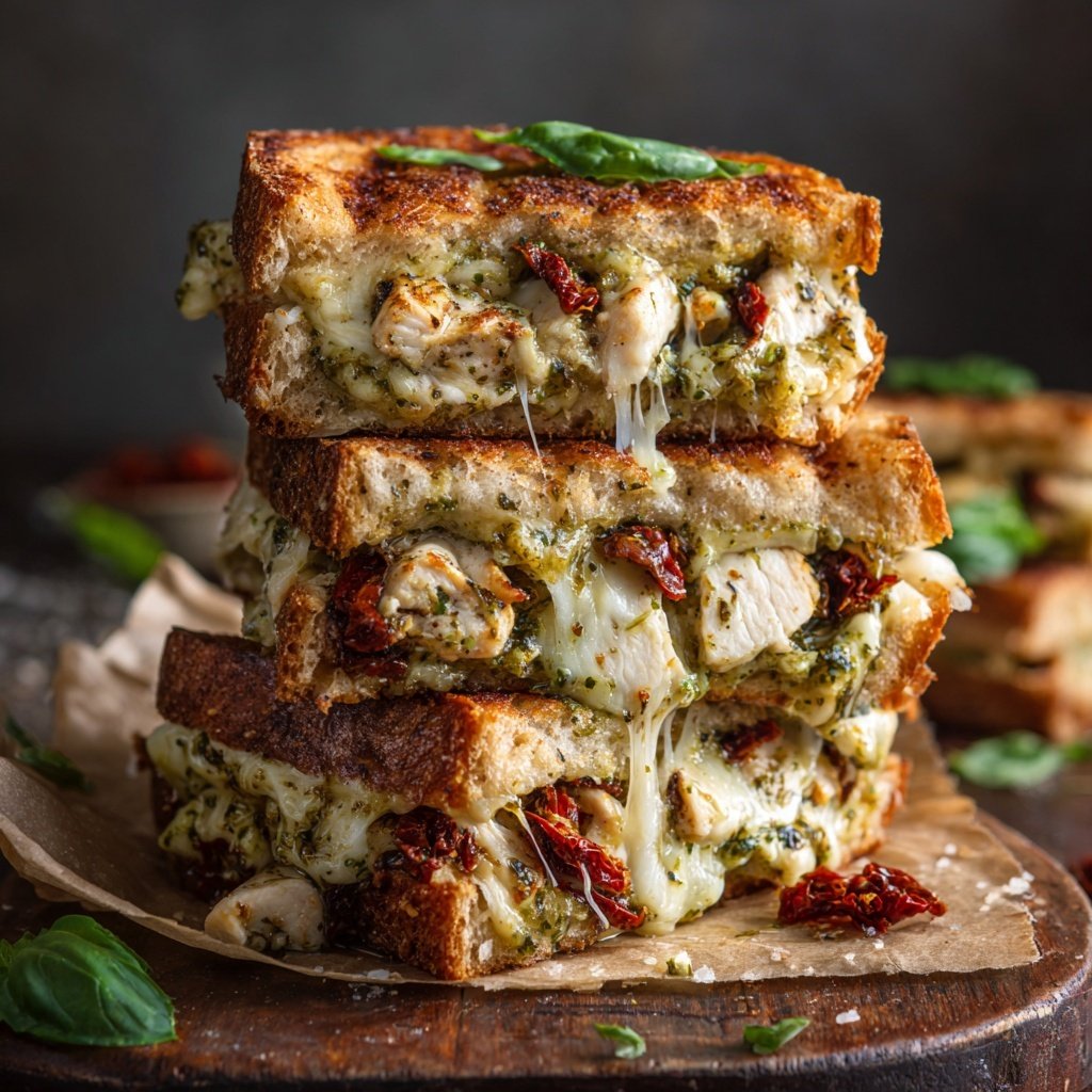 Einfaches Huhn Pesto Panini