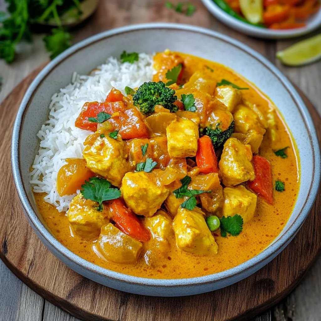 Schnelles Hähnchencurry mit Reis