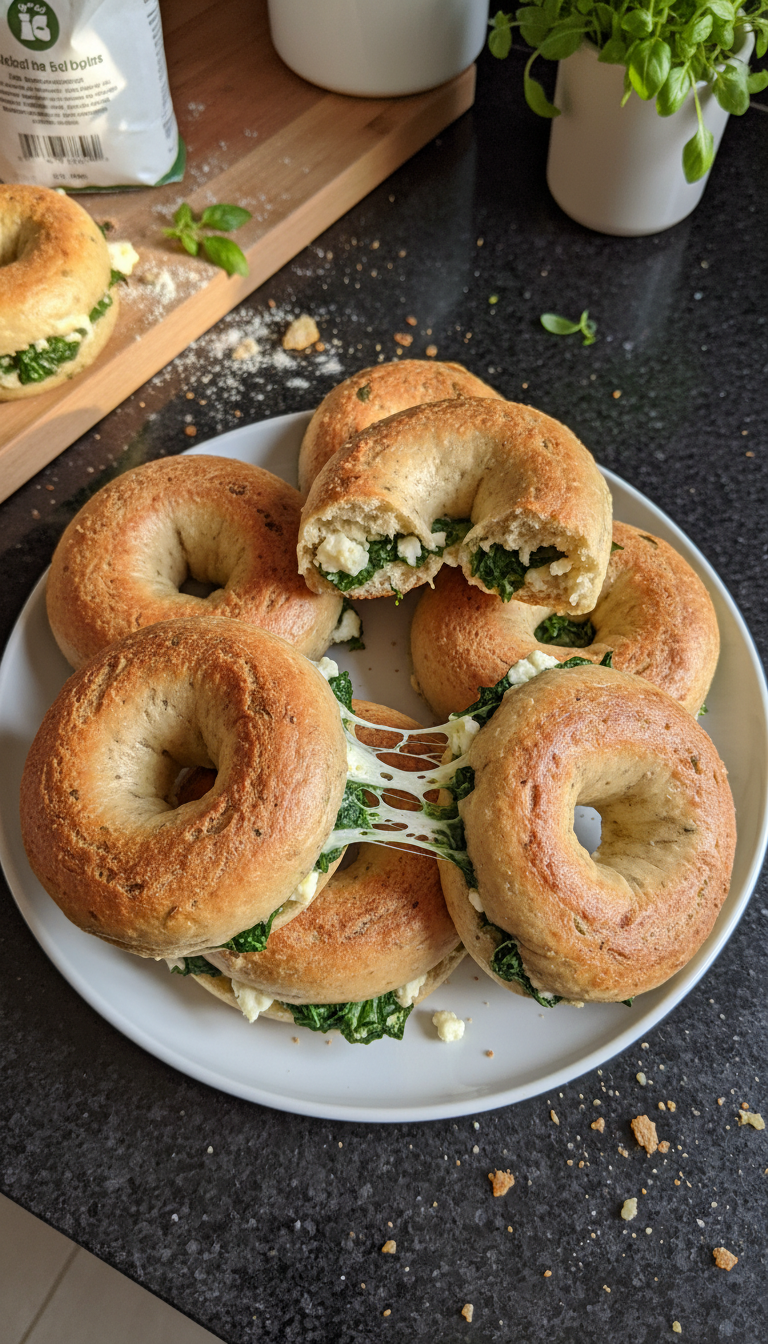 Herzhafte Spinat Protein Bagels​