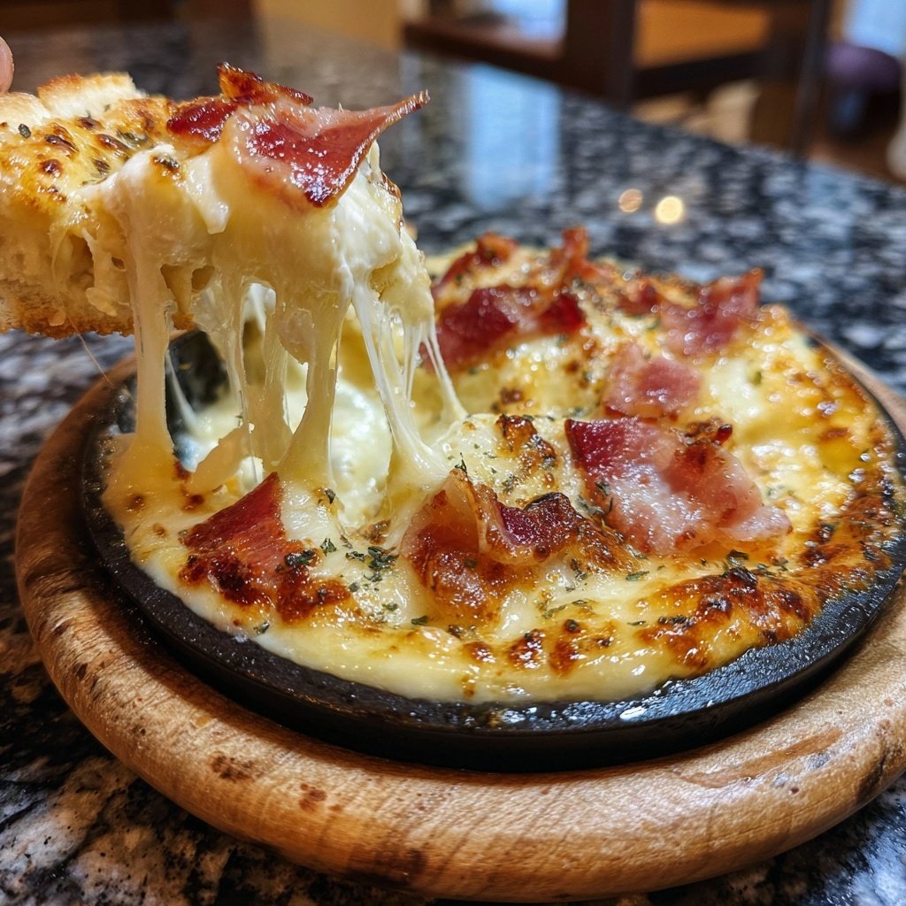 Raclette Pfännchen mit Ei und Speck