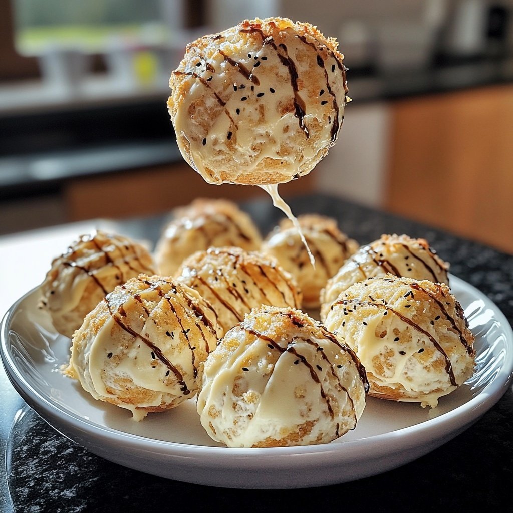 Parmesancreme-Bällchen mit Weißbalsamico für elegante